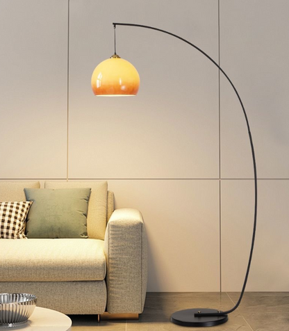 Sunset Yellow Glass Fishing Floor Lamp Living Room Decorative Lamp
