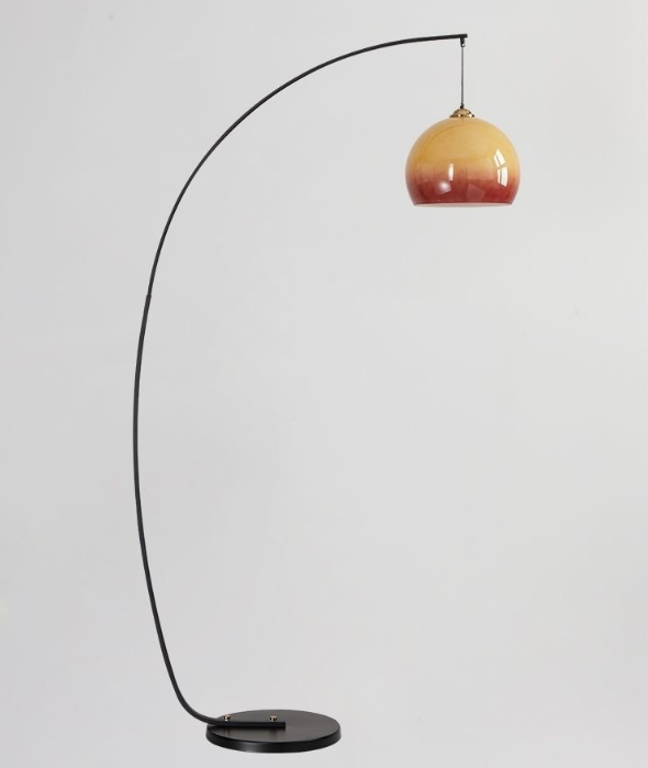 Sunset Yellow Glass Fishing Floor Lamp Living Room Decorative Lamp