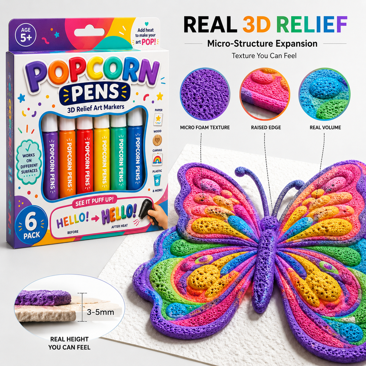 Save 50% by ordering today丨𝐁i𝐥𝐥𝐡𝐨𝐥® 🎁3D Relief Art Pen – Turn Flat Drawings Into Touchable 3D Art